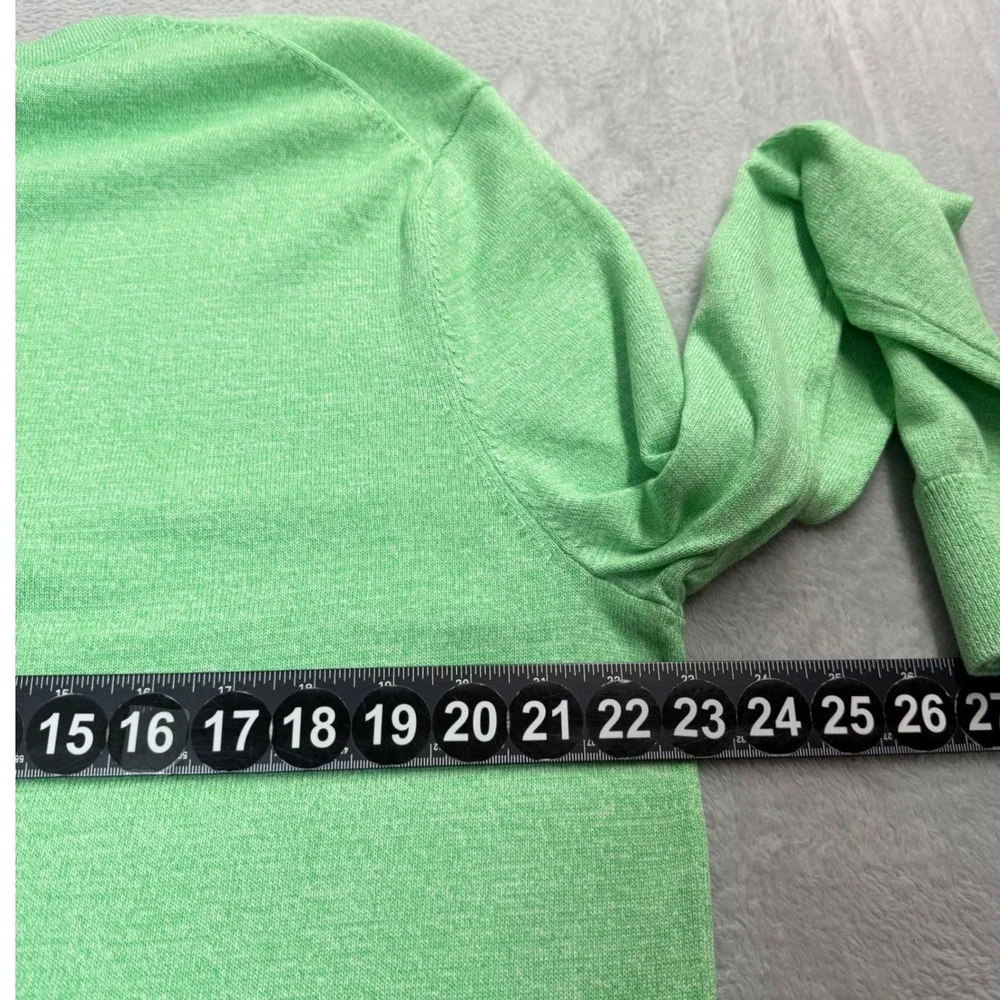NEW Lands End Sweater Mens Large 42-44 Green Supima Cotton Pullover Long Sleeve
